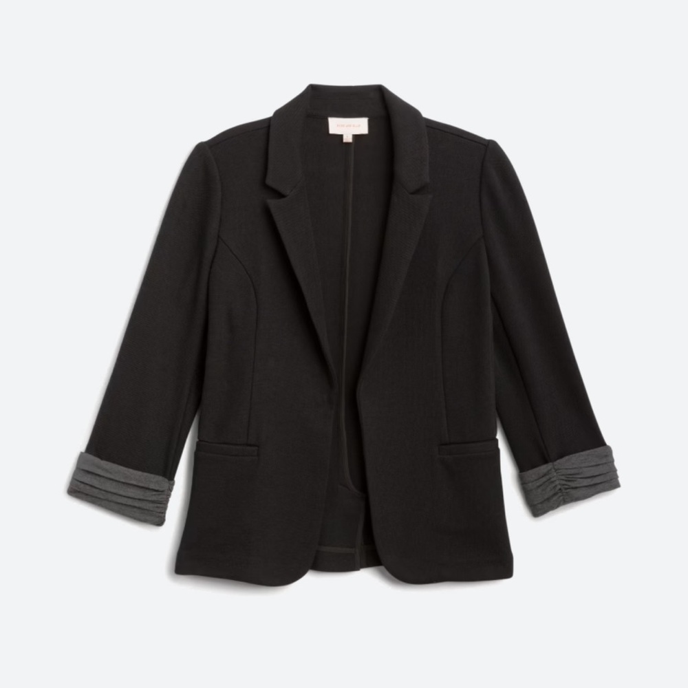 Black knit blazer 3/4 sleeves